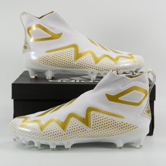 Adidas Mens Freak Ultra 22 'White Gold Metallic' Football Cleat GX7979 size 11.5 - Picture 9 of 10